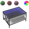 Kavos staliukas su Infinity LED lemputėmis, pilkas, 70x50x38cm