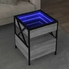 Kavos staliukas su Infinity LED lemputėmis, pilkas, 40x40x51cm