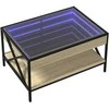 Kavos staliukas su Infinity LED lemputėmis, ąžuolo, 70x50x38cm