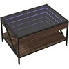 Kavos staliukas su Infinity LED lemputėmis, rudas, 70x50x38cm