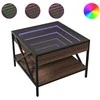 Kavos staliukas su Infinity LED lemputėmis, rudas, 50x50x38cm