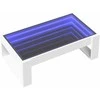 Kavos staliukas su Infinity LED lemputėmis, baltas, 90x53x30cm