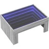 Kavos staliukas su Infinity LED lemputėmis, pilkas, 70x50x30cm