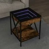 Kavos staliukas su Infinity LED lemputėmis, dūminis, 40x40x49cm