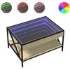 Kavos staliukas su Infinity LED lemputėmis, ąžuolo, 70x50x38cm