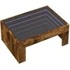 Kavos staliukas su Infinity LED lemputėmis, dūminis, 70x50x30cm