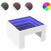 Kavos staliukas su Infinity LED lemputėmis, baltas, 50x50x30cm