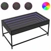 Kavos staliukas su Infinity LED lemputėmis, juodas, 90x50x41cm