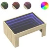 Kavos staliukas su Infinity LED lemputėmis, ąžuolo, 70x50x30cm