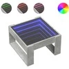 Kavos staliukas su Infinity LED lemputėmis, betono, 50x53x30cm