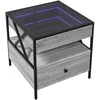 Kavos staliukas su Infinity LED lemputėmis, pilkas, 50x50x51cm