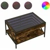 Kavos staliukas su Infinity LED lemputėmis, dūminis, 70x50x38cm