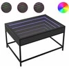 Kavos staliukas su Infinity LED lemputėmis, juodas, 70x50x41cm