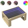 Kavos staliukas su Infinity LED lemputėmis, ąžuolo, 70x53x30cm