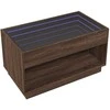 Kavos staliukas su Infinity LED lemputėmis, rudas, 90x50x50cm