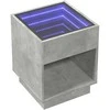 Kavos staliukas su Infinity LED lemputėmis, betono, 40x40x50cm