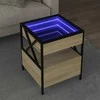 Kavos staliukas su Infinity LED lemputėmis, ąžuolo, 40x40x51cm