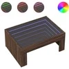 Kavos staliukas su Infinity LED lemputėmis, rudas, 70x50x30cm