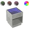 Kavos staliukas su Infinity LED lemputėmis, betono, 40x40x50cm