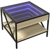 Kavos staliukas su Infinity LED lemputėmis, ąžuolo, 50x50x38cm