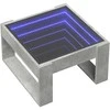 Kavos staliukas su Infinity LED lemputėmis, betono, 50x53x30cm