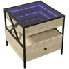 Kavos staliukas su Infinity LED lemputėmis, ąžuolo, 50x50x51cm