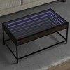 Kavos staliukas su Infinity LED lemputėmis, rudas, 90x50x41cm