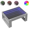 Kavos staliukas su Infinity LED lemputėmis, pilkas, 70x53x30cm