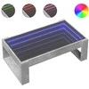 Kavos staliukas su Infinity LED lemputėmis, betono, 90x53x30cm