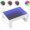 Kavos staliukas su Infinity LED lemputėmis, baltas, 70x53x30cm