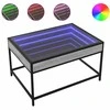 Kavos staliukas su Infinity LED lemputėmis, pilkas, 70x50x41cm
