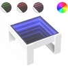 Kavos staliukas su Infinity LED lemputėmis, baltas, 50x53x30cm