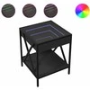 Kavos staliukas su Infinity LED lemputėmis, juodas, 40x40x49cm