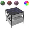Kavos staliukas su Infinity LED lemputėmis, pilkas, 50x50x51cm