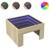 Kavos staliukas su Infinity LED lemputėmis, ąžuolo, 50x50x30cm