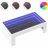 Kavos staliukas su Infinity LED lemputėmis, baltas, 90x50x30cm