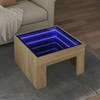 Kavos staliukas su Infinity LED lemputėmis, ąžuolo, 50x50x30cm