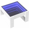 Kavos staliukas su Infinity LED lemputėmis, baltas, 50x53x30cm