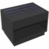 Kavos staliukas su Infinity LED lemputėmis, juodas, 70x50x50cm