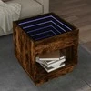 Kavos staliukas su Infinity LED lemputėmis, dūminis, 50x50x50cm