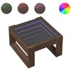 Kavos staliukas su Infinity LED lemputėmis, rudas, 50x53x30cm