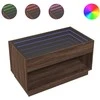 Kavos staliukas su Infinity LED lemputėmis, rudas, 90x50x50cm