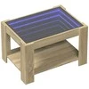 Kavos staliukas su LED, ąžuolo, 73x53x45cm, apdirbta mediena
