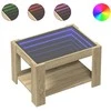 Kavos staliukas su LED, ąžuolo, 73x53x45cm, apdirbta mediena