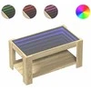 Kavos staliukas su LED, ąžuolo, 93x53x45cm, apdirbta mediena