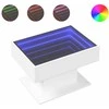 Kavos staliukas su LED, baltas, 70x50x45cm, apdirbta mediena