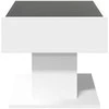 Kavos staliukas su LED, baltas, 70x50x45cm, apdirbta mediena