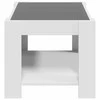 Kavos staliukas su LED, baltas, 73x53x45cm, apdirbta mediena