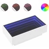 Kavos staliukas su LED, baltas, 90x50x30cm, apdirbta mediena