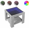 Kavos staliukas su LED, betono, 53x53x45cm, apdirbta mediena